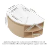 Modern 91 cm Corner Floating Single Bathroom Vanity with Sink, LED Light, Storage – Natural