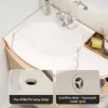 Modern 91 cm Corner Floating Single Bathroom Vanity with Sink, LED Light, Storage – Natural