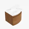 Modern 91 cm Corner Floating Single Bathroom Vanity with Sink, LED Light, Storage – Walnut