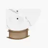Modern 91 cm Corner Floating Single Bathroom Vanity with Sink, LED Light, Storage – Walnut