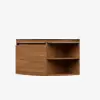 Modern 91 cm Corner Floating Single Bathroom Vanity with Sink, LED Light, Storage – Walnut