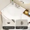 Modern 91 cm Corner Floating Single Bathroom Vanity with Sink, LED Light, Storage – White