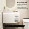 Modern 91 cm Corner Floating Single Bathroom Vanity with Sink, LED Light, Storage – White