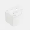 Modern 91 cm Corner Floating Single Bathroom Vanity with Sink, LED Light, Storage – White