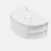 Modern 91 cm Corner Floating Single Bathroom Vanity with Sink, LED Light, Storage – White