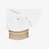 Modern 91 cm Corner Floating Single Bathroom Vanity with Sink, LED Light, Storage – White