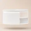 Modern 91 cm Corner Floating Single Bathroom Vanity with Sink, LED Light, Storage – White