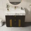 91cm Artis Freestanding Bathroom Vanity Single Sink Vanity Cabinet Sintered Stone Top