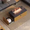 Tevara 120 cm Smokeless Metal Propane Fire Pit Table with Lid Cover for Outdoor Patio