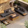 Tevara 120 cm Smokeless Metal Propane Fire Pit Table with Lid Cover for Outdoor Patio