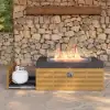 Tevara 120 cm Smokeless Metal Propane Fire Pit Table with Lid Cover for Outdoor Patio