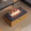 Tevara 120 cm Smokeless Metal Propane Fire Pit Table with Lid Cover for Outdoor Patio