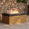 Tevara 120 cm Smokeless Metal Propane Fire Pit Table with Lid Cover for Outdoor Patio
