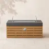 Tevara 120 cm Smokeless Metal Propane Fire Pit Table with Lid Cover for Outdoor Patio