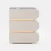 Narrow Humply Leather 3-Drawer Smart Bedside Table with Sintered Stone Top – AUD-H2466