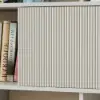 72.8" Warm White Sliding Door Etagere Bookshelf 5-Shelf Tall Book Shelf Rich Storage