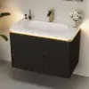 Picture of Modern 80 cm Floating Bathroom Vanity with Sink, Soft LED, Ample Storage
