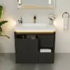 Picture of Modern 80 cm Floating Bathroom Vanity with Sink, Soft LED, Ample Storage