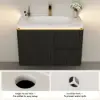 Picture of Modern 80 cm Floating Bathroom Vanity with Sink, Soft LED, Ample Storage
