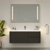 Modern 47.2" Floating Bathroom Vanity with Sink, Soft LED, Ample Storage