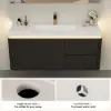 Modern 47.2" Floating Bathroom Vanity with Sink, Soft LED, Ample Storage