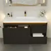 Modern 47.2" Floating Bathroom Vanity with Sink, Soft LED, Ample Storage