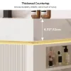 39.4" Wall-Mounted Bathroom Vanity with Sintered Stone Top, LED Sensor Light
