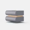 Humply Floating Leather 2-Drawer Smart LED Bedside Table with Sintered Stone Top – AUD-H2474