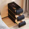 Narrow Humply Leather 3-Drawer Smart Bedside Table with Sintered Stone Top – AUD-H2475