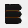 Narrow Humply Leather 3-Drawer Smart Bedside Table with Sintered Stone Top – AUD-H2475