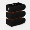 Narrow Humply Leather 3-Drawer Smart Bedside Table with Sintered Stone Top – AUD-H2475