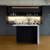 Modern 130 cm Wood Kitchen Island with Storage, White & Black