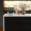 Modern 130 cm Wood Kitchen Island with Storage, White & Black