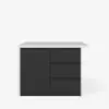 Modern 130 cm Wood Kitchen Island with Storage, White & Black