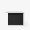 Modern 130 cm Wood Kitchen Island with Storage, White & Black