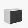 Modern 130 cm Wood Kitchen Island with Storage, White & Black