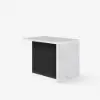Modern 130 cm Wood Kitchen Island with Storage, White & Black