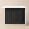 Modern 130 cm Wood Kitchen Island with Storage, White & Black
