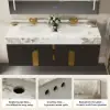 Artis 152cm Floating Double Sink Bathroom Vanity Sintered Stone Top