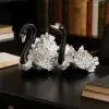 2-Piece Resin Swan Figurines – Elegant Black & Silver Swan Decorative Storage Set