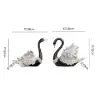 2-Piece Resin Swan Figurines – Elegant Black & Silver Swan Decorative Storage Set