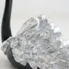 2-Piece Resin Swan Figurines – Elegant Black & Silver Swan Decorative Storage Set