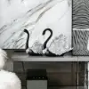 2-Piece Resin Swan Figurines – Elegant Black & Silver Swan Decorative Storage Set