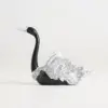 2-Piece Resin Swan Figurines – Elegant Black & Silver Swan Decorative Storage Set