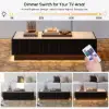 Aura 47" Ash Wood Slatted Coffee Table with Sintered Stone Top – Black