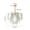 Luxury Tiered Leaf Glass & Crystal Chandelier with Adjustable Hanging Height