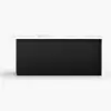 Modern 183 cm Glossy Sintered Stone Top Kitchen Island with Storage, White & Black