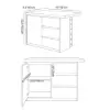 Modern 130 cm Glossy Sintered Stone Kitchen Island with Storage, White