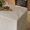 Modern 130 cm Glossy Sintered Stone Kitchen Island with Storage, White