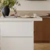 Modern 130 cm Glossy Sintered Stone Kitchen Island with Storage, White